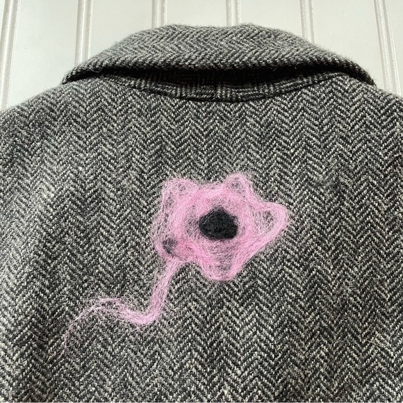 Vintage GAP Wool Vest Gray Pink Size Medium Herringbone Classic Tailored Y2K - Picture 8 of 11